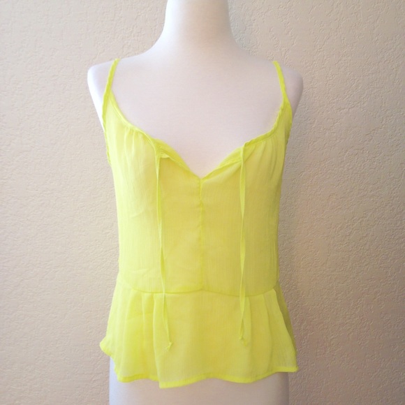 Flowy Sheer Neon Peplum Cami - Picture 3 of 4